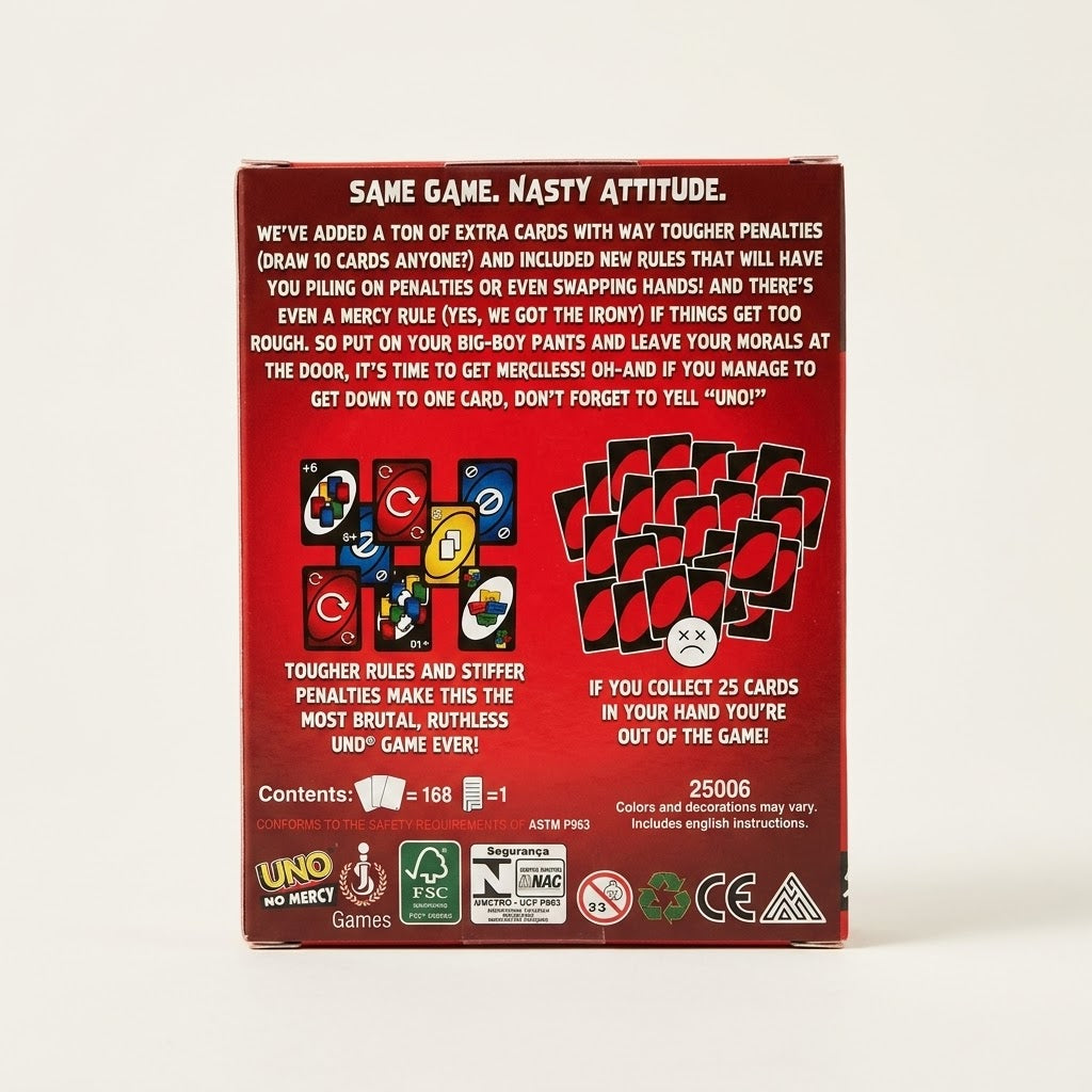 UNO Show 'Em No Mercy Card Game – Ruthless Penalties & Brutal Rules Deck