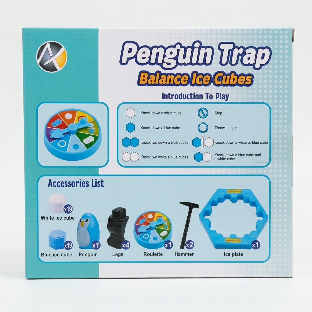 Penguin Trap Balance Ice Cubes Board Game for Kids & Family