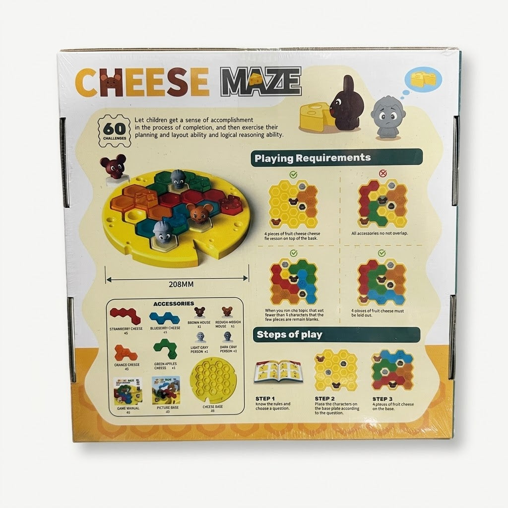 Cheese Maze 3D Brain Teaser Puzzle Game (60 Challenges)