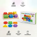 Wooden Shape Matching & Color Sorting Blocks Puzzle Set